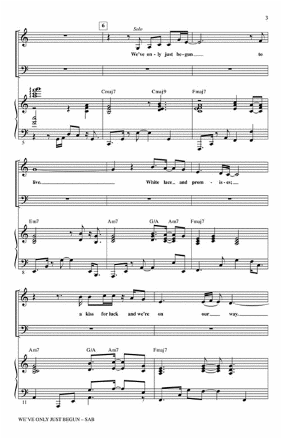 We've Only Just Begun 3-Part scores gallery preview page 3
