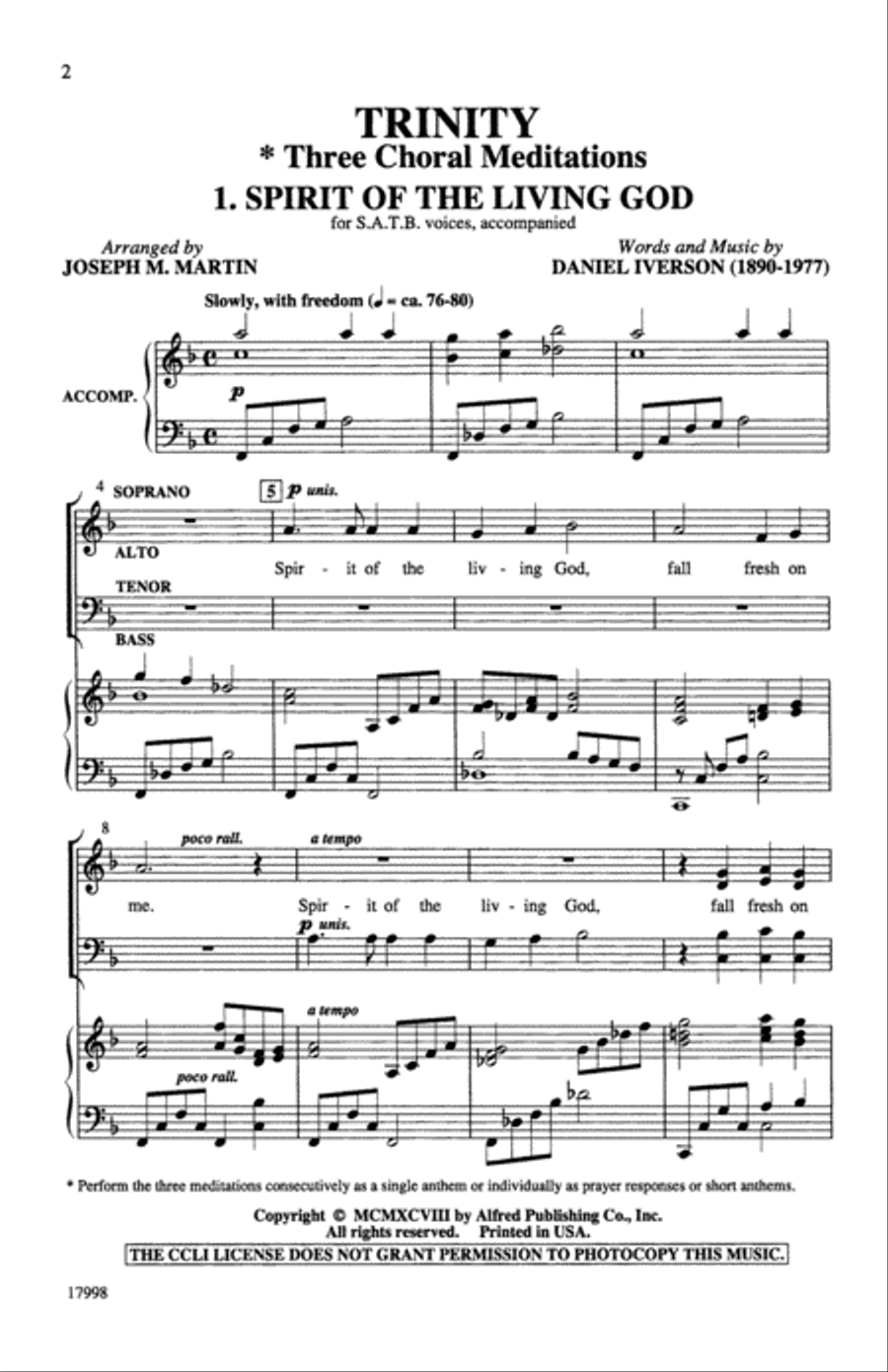 Trinity: Three Choral Meditations 4-Part scores gallery preview page 2