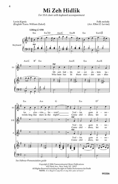 Three Chanukah Songs for Treble Choir image number null
