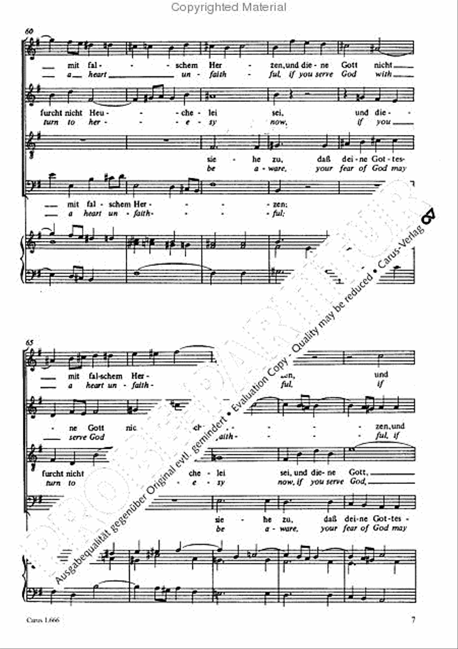 Be aware, your fear of God may turn to heresy (Siehe zu, dass deine Gottesfurcht nicht Heuchelei sei) 4-Part scores gallery preview page 8