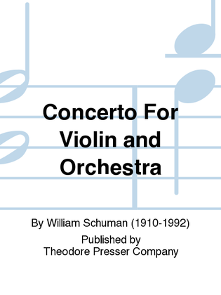 Book cover for Concerto For Violin And Orchestra