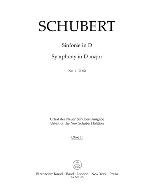 Book cover for Symphony, No. 1 D major D 82