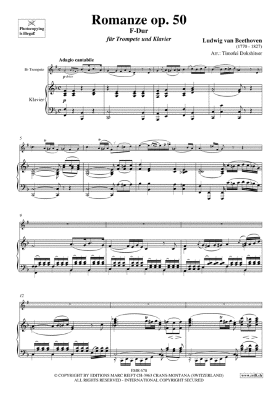Romanze Op. 50 Trumpet Solo scores gallery preview page 3