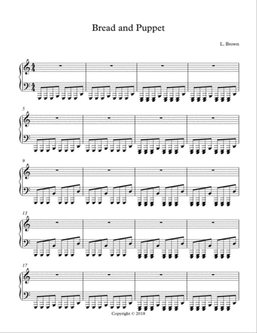 Bread and Puppet Bread and Puppet Easy Piano scores gallery preview page 1