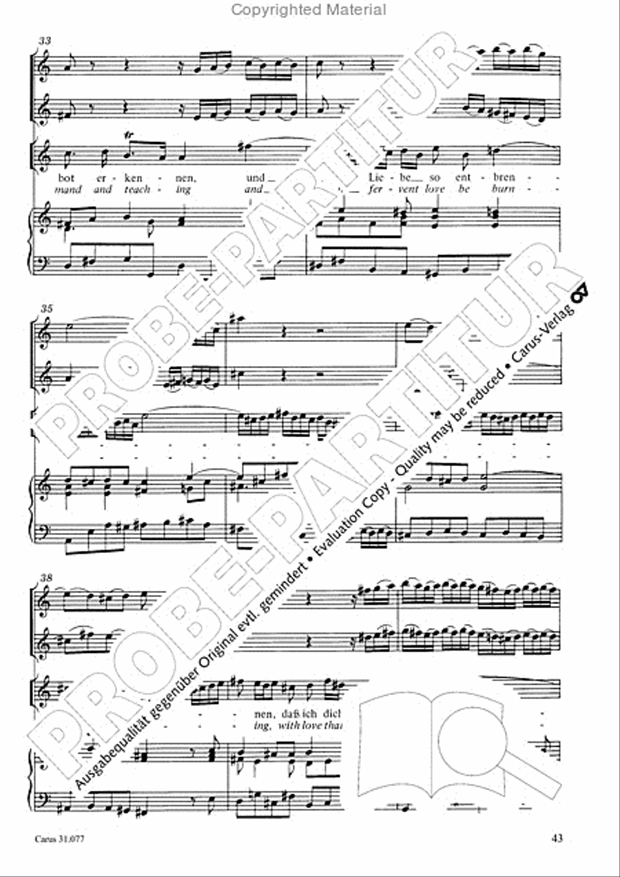 The Lord your God you shall now be loving (Du sollt Gott, deinen Herren, lieben) 4-Part scores gallery preview page 44