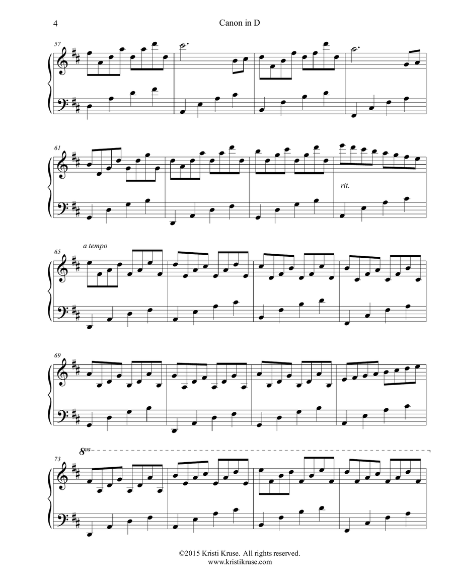 Canon in D (Piano Variations) Piano Solo scores gallery preview page 5