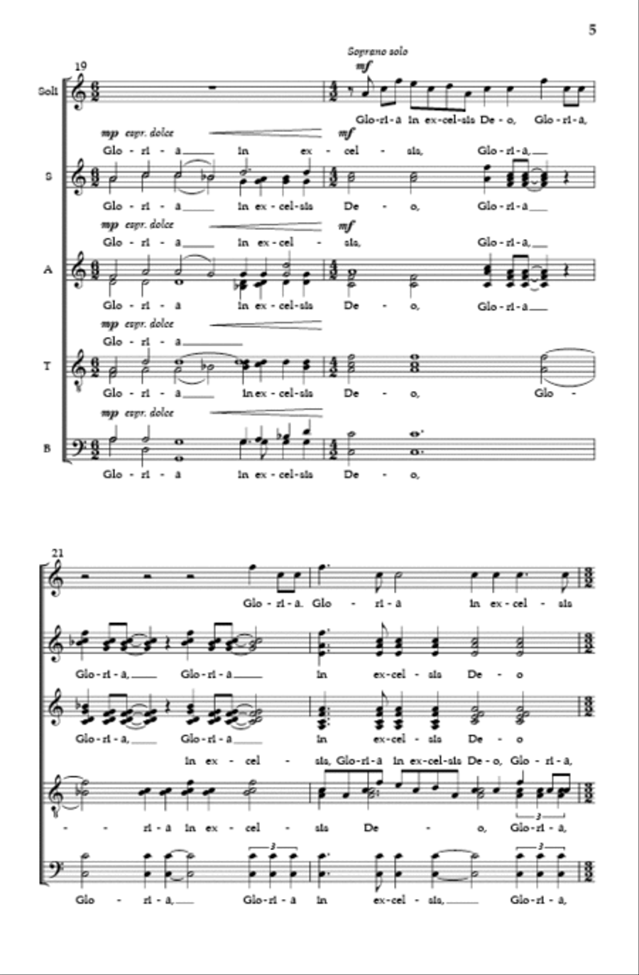Gloria Gloria SSAATTBB scores gallery preview page 4