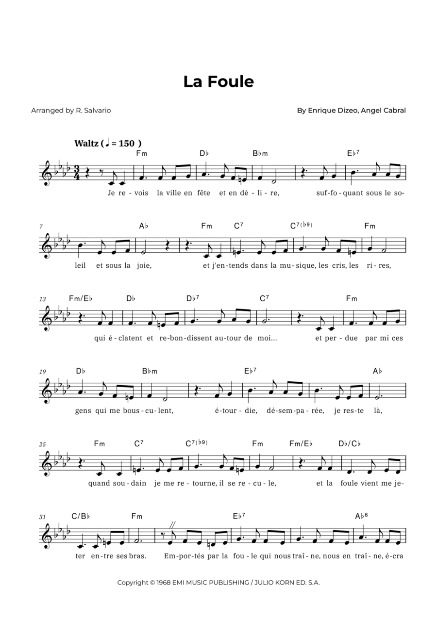 La Foule Piano scores gallery preview page 1
