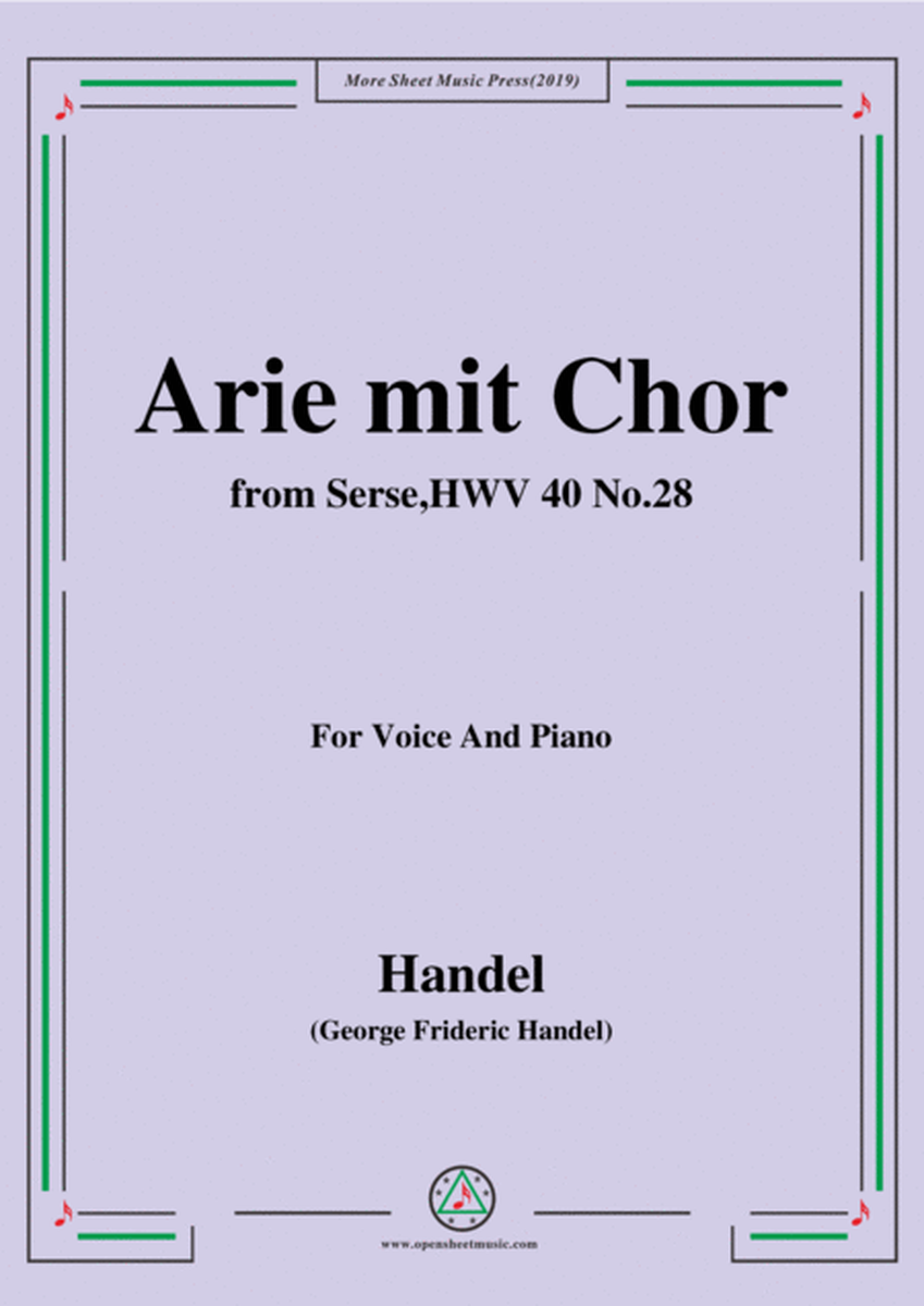 Handel-Serse HWV 40 No.29,for Voice and Piano image number null