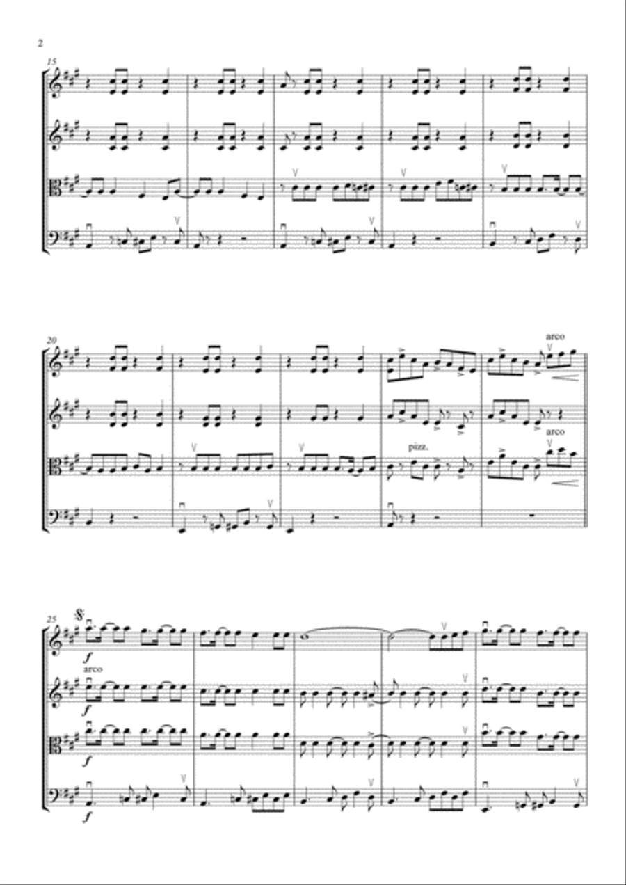 All About That Bass String Quartet scores gallery preview page 4