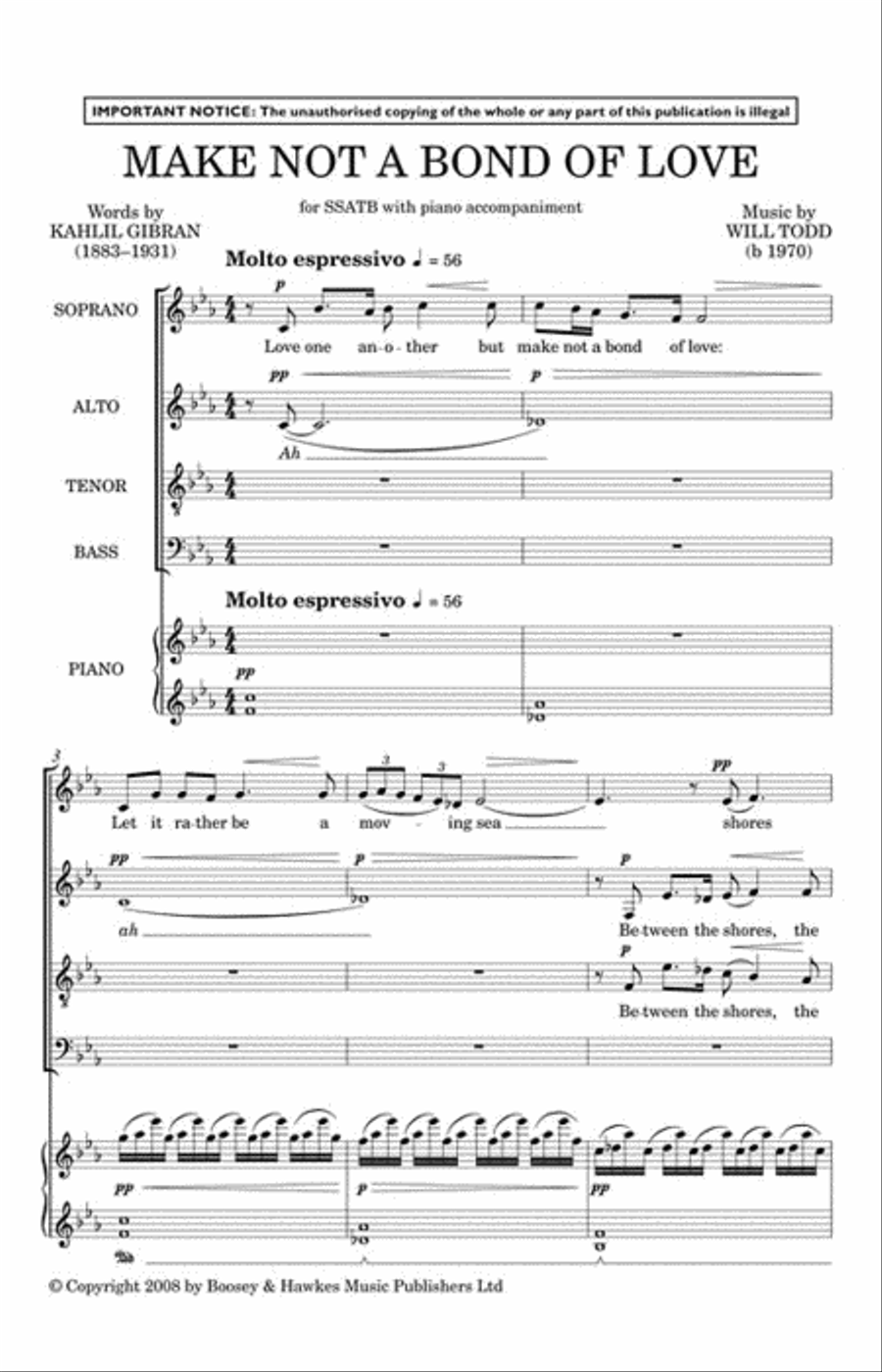 Make Not a Bond of Love Make Not a Bond of Love SSATB scores gallery preview page 2