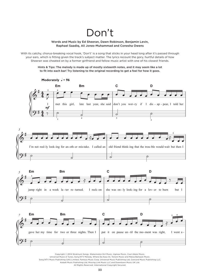 Don't Easy Piano scores gallery preview page 1
