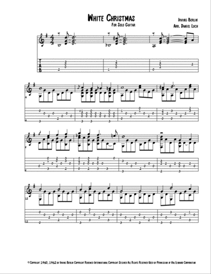 White Christmas Electric Guitar scores gallery preview page 1