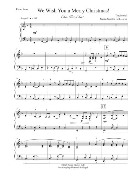 We Wish You a Merry Christmas! Cha-Cha-Cha! by Traditional Piano Method - Digital Sheet Music