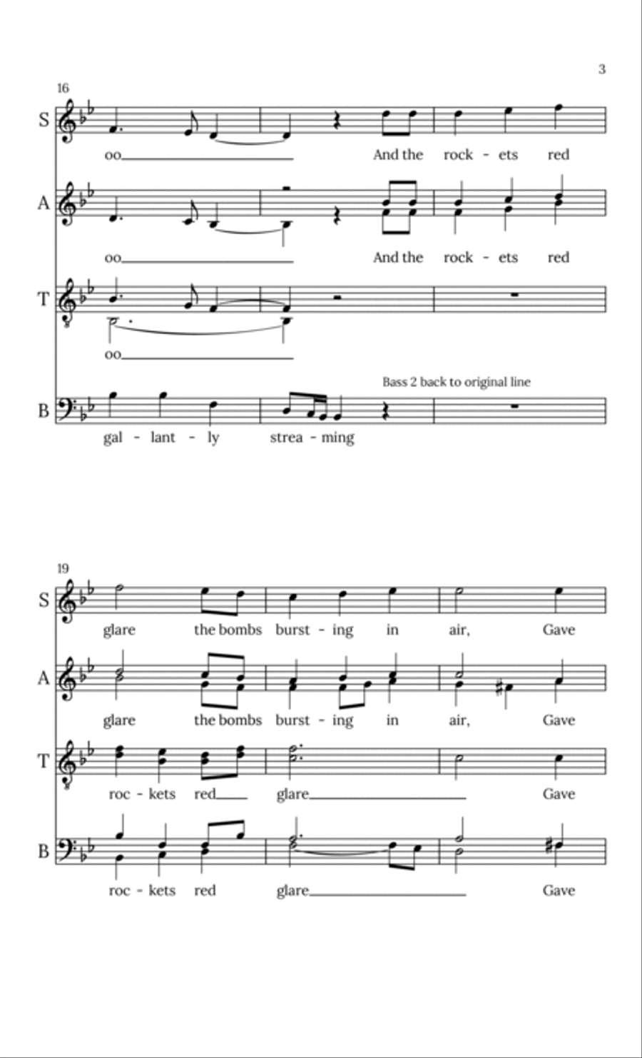 Star Spangled Banner 4-Part scores gallery preview page 3