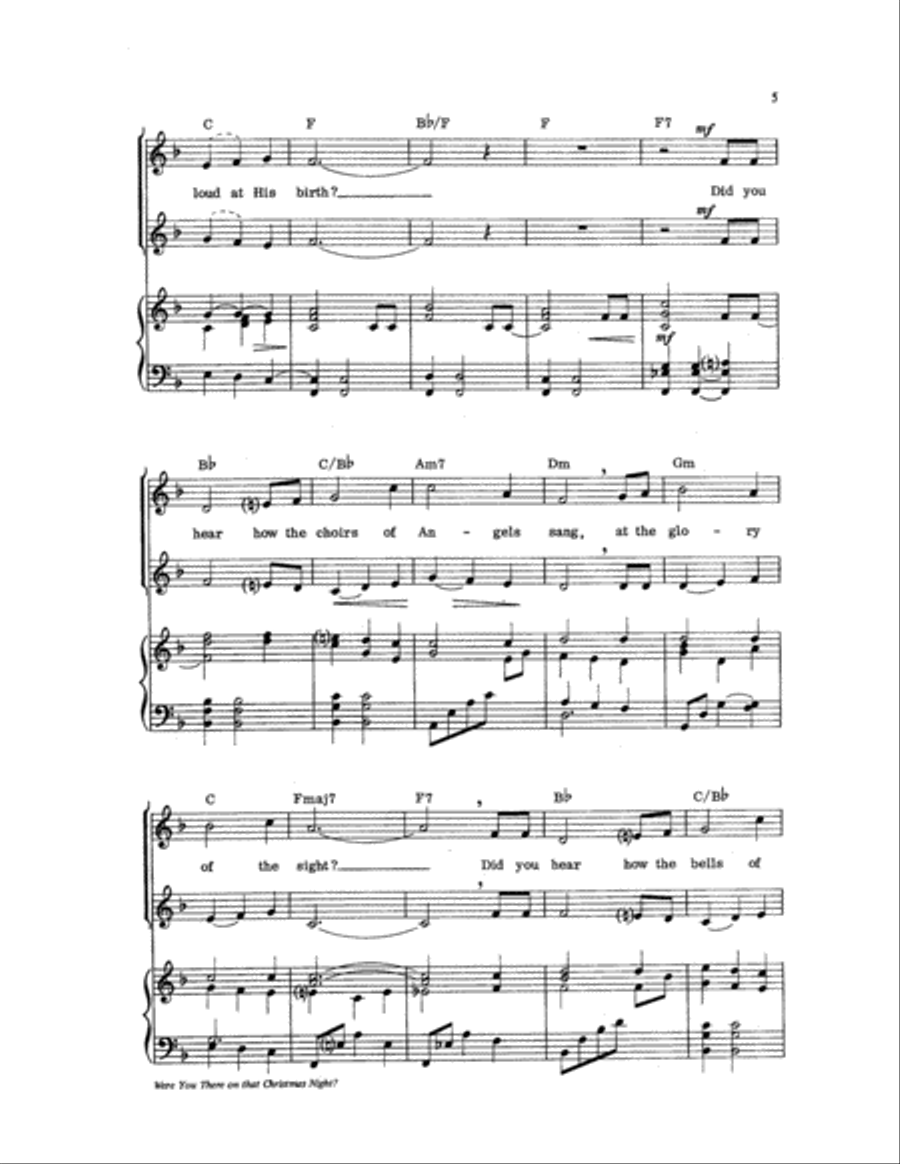 Were You There on That Christmas Night? Unison Choir scores gallery preview page 6