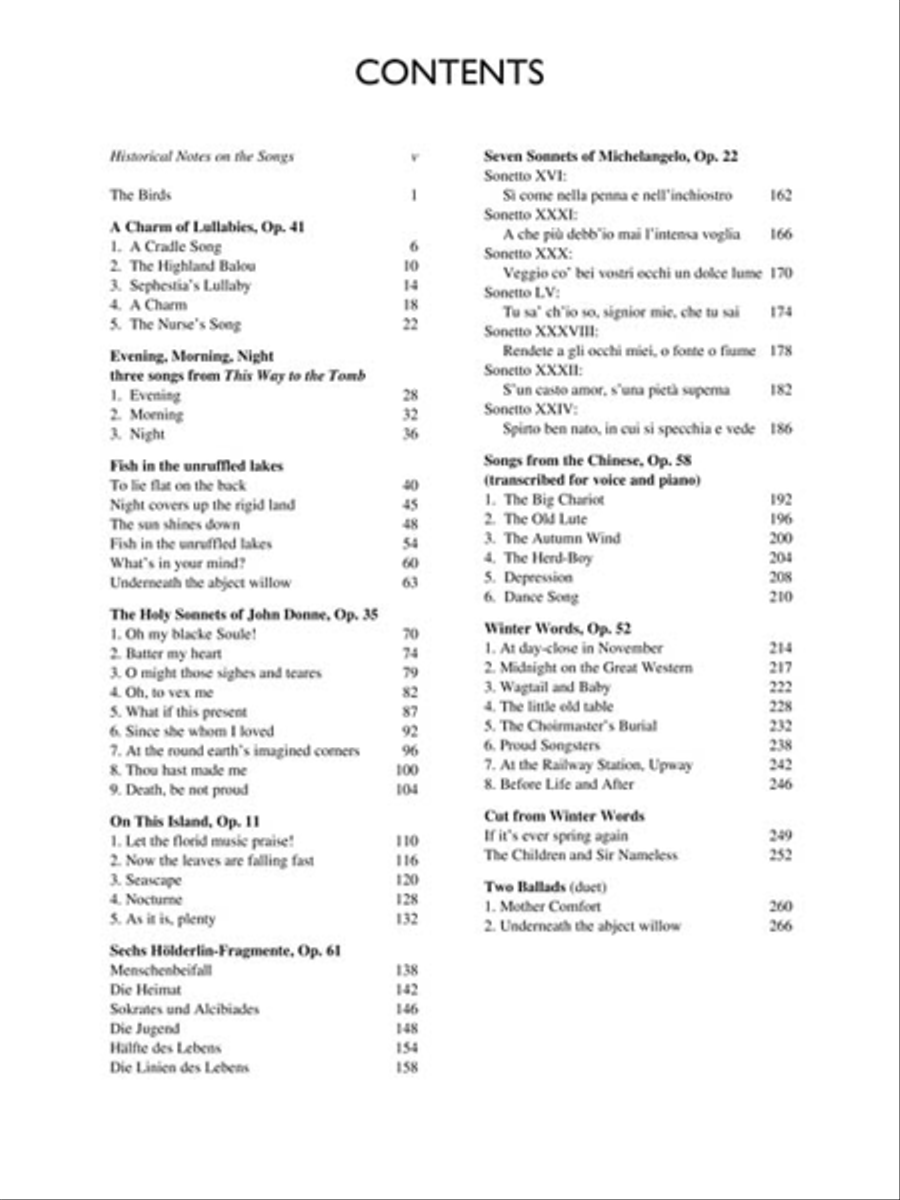 Benjamin Britten – Collected Songs Medium Voice scores gallery preview page 3