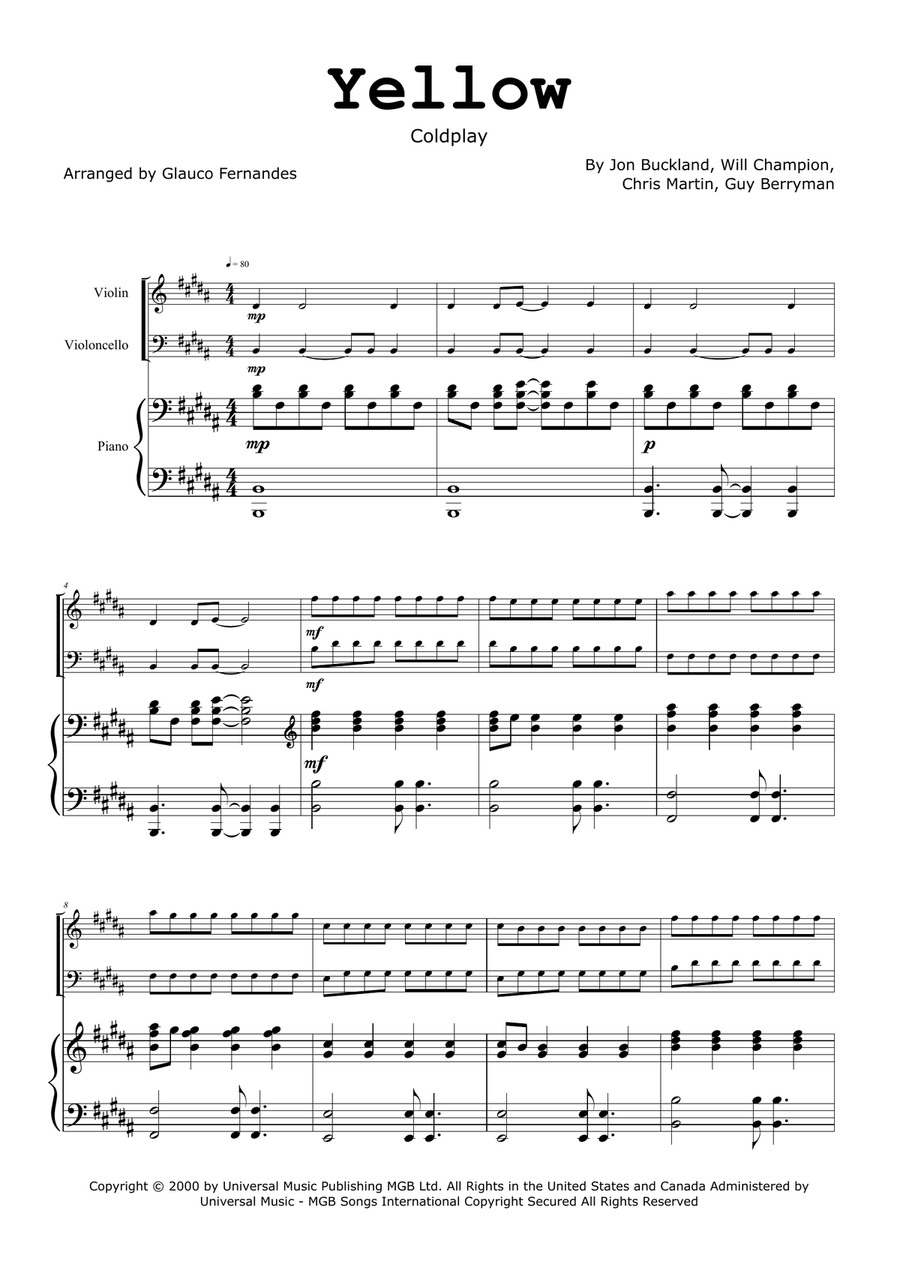 Yellow Piano Trio scores gallery preview page 1