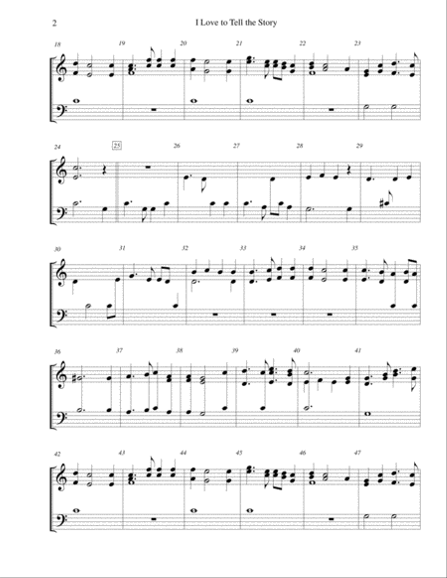 I Love to Tell the Story - for 2-octave handbell choir 2-Octaves scores gallery preview page 2