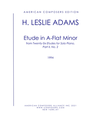 Book cover for [Adams] Etude in A Flat Minor (Part II, No. 2)