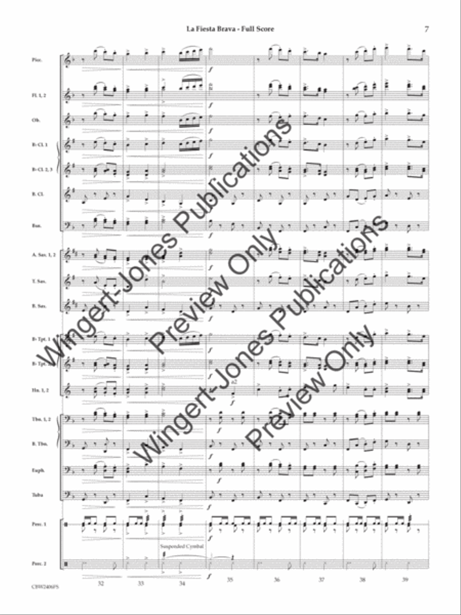 La Fiesta Brava La Fiesta Brava Concert Band scores gallery preview page 8