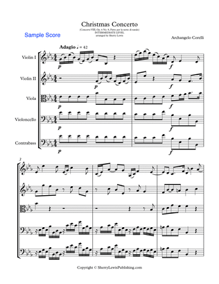 Book cover for CHRISTMAS CONCERTO - ADAGIO & ALLEGRO - STRING ORCHESTRA - Concerto VIII Op. 6 No. 8, Fatto per la n