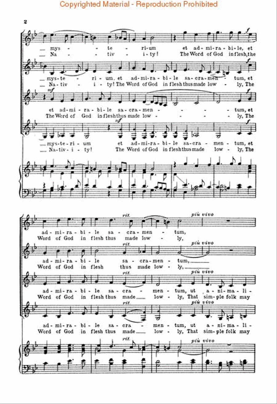 O Magnum Mysterium (O Great Mystery) SSAA scores gallery preview page 2