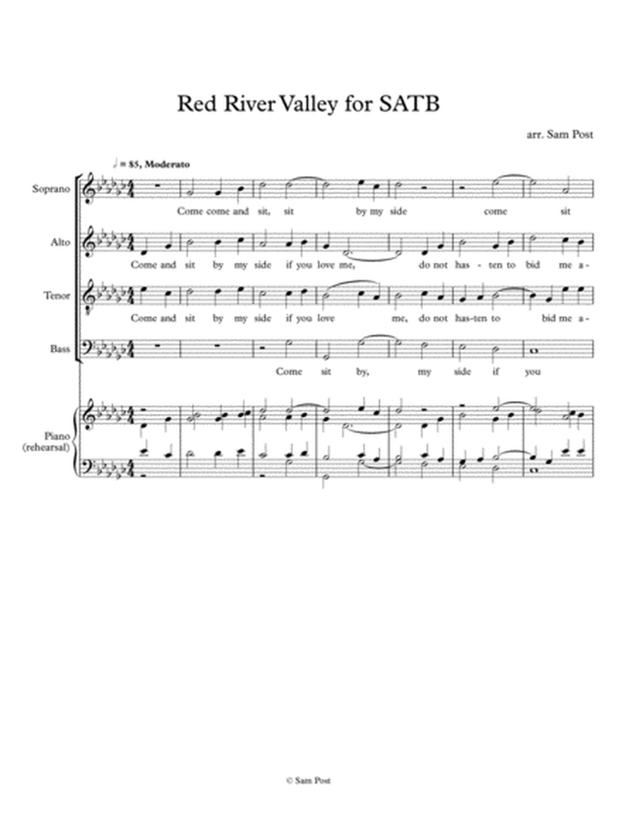 Red River Valley for SATB, op. 32, #1