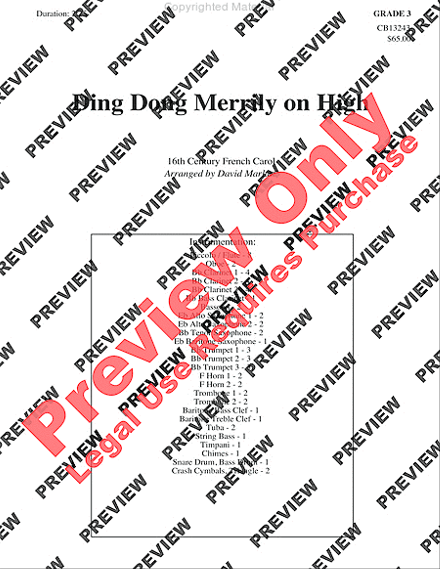 Ding Dong Merrily on High Concert Band scores gallery preview page 2