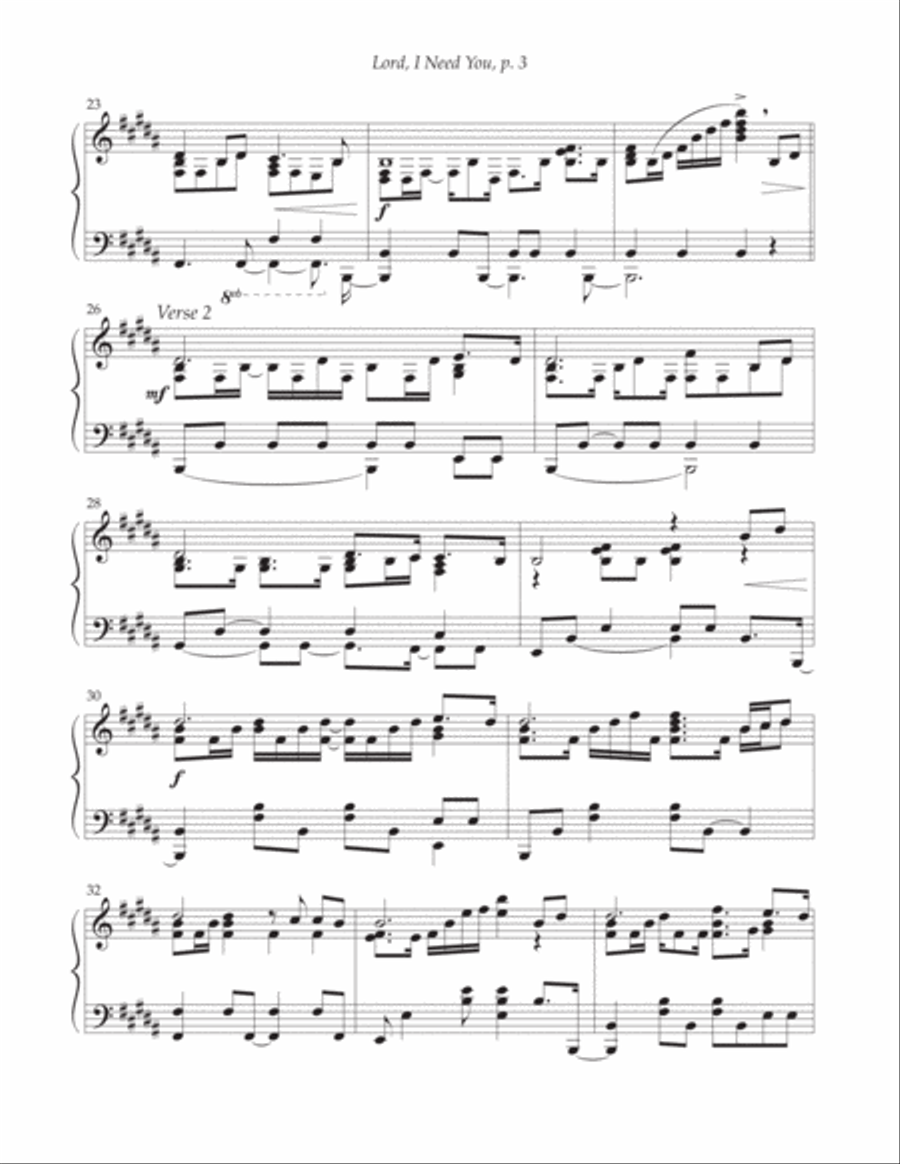 Lord, I Need You Lord, I Need You Piano Solo scores gallery preview page 3