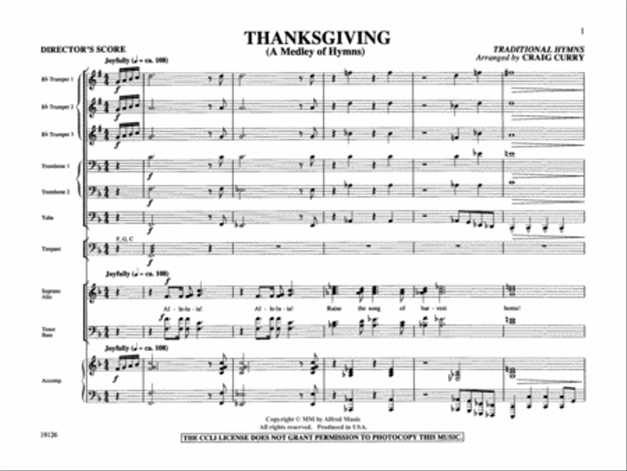 Thanksgiving (A Medley of Hymns) Choir scores gallery preview page 2