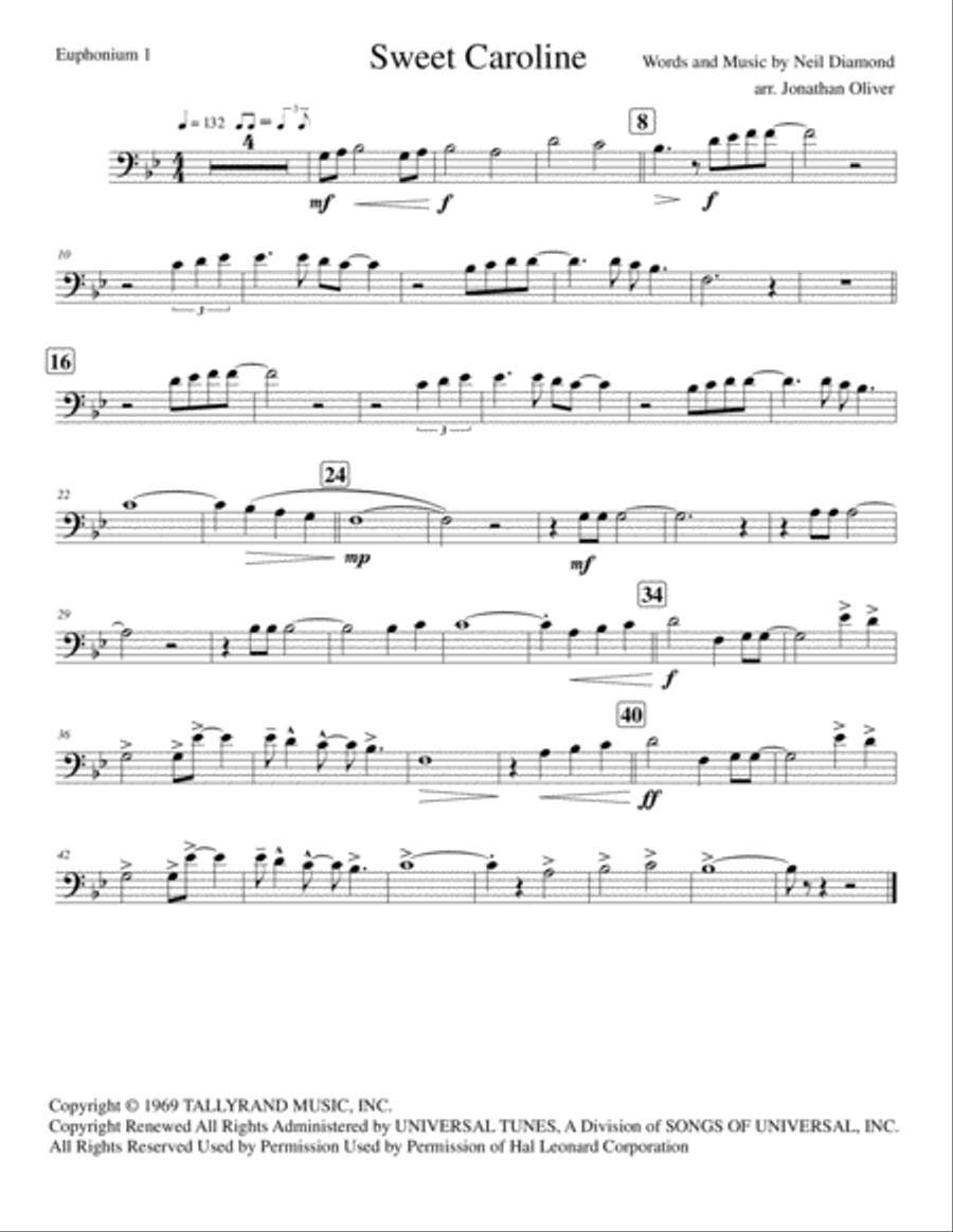 Sweet Caroline Sweet Caroline Brass Ensemble scores gallery preview page 4