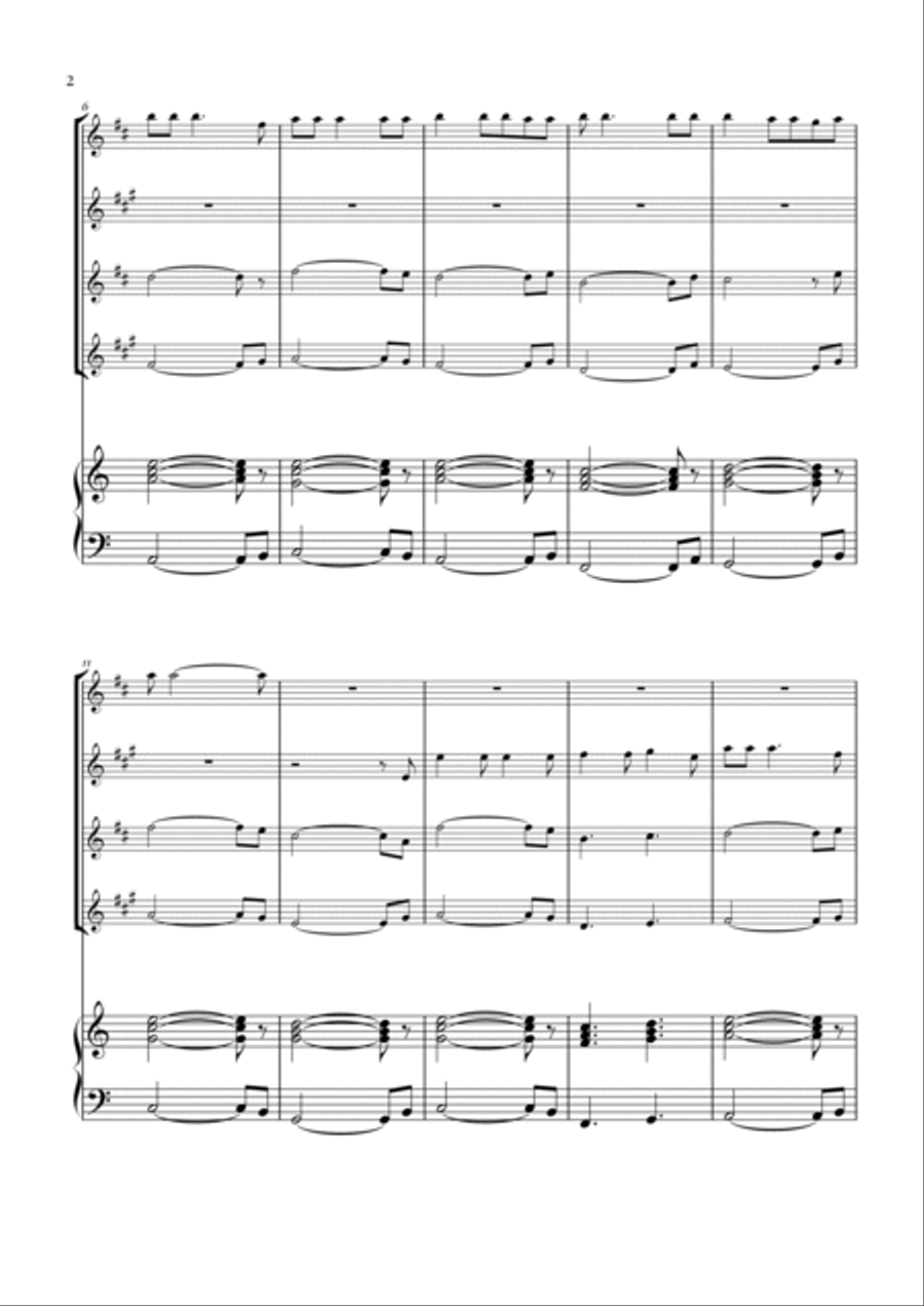 Hallelujah Saxophone Quartet scores gallery preview page 2
