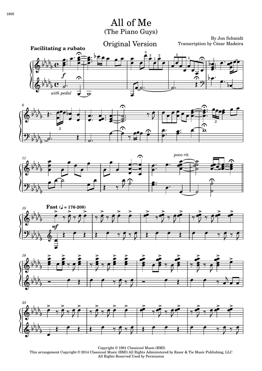All Of Me Piano Solo scores gallery preview page 2