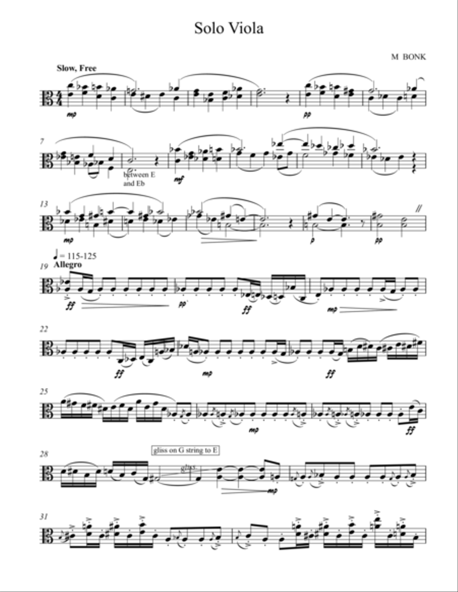 Music for Unaccompanied Viola Viola Solo scores gallery preview page 1