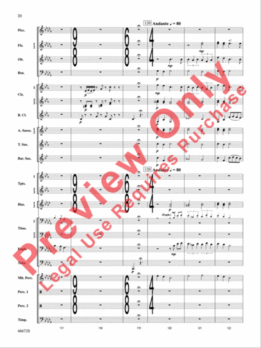 Variants on an English Sea Song Concert Band scores gallery preview page 21