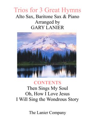 Book cover for Trios for 3 GREAT HYMNS (Alto Sax & Baritone Sax with Piano and Parts)