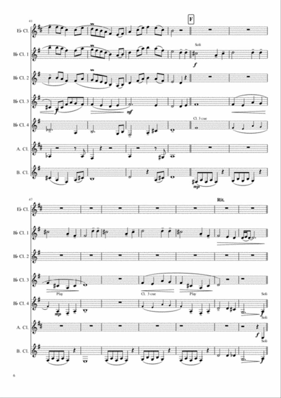 Loch Lomond - Scottish Folk Melody for Clarinet Choir or Quintet Woodwind Quintet scores gallery preview page 6