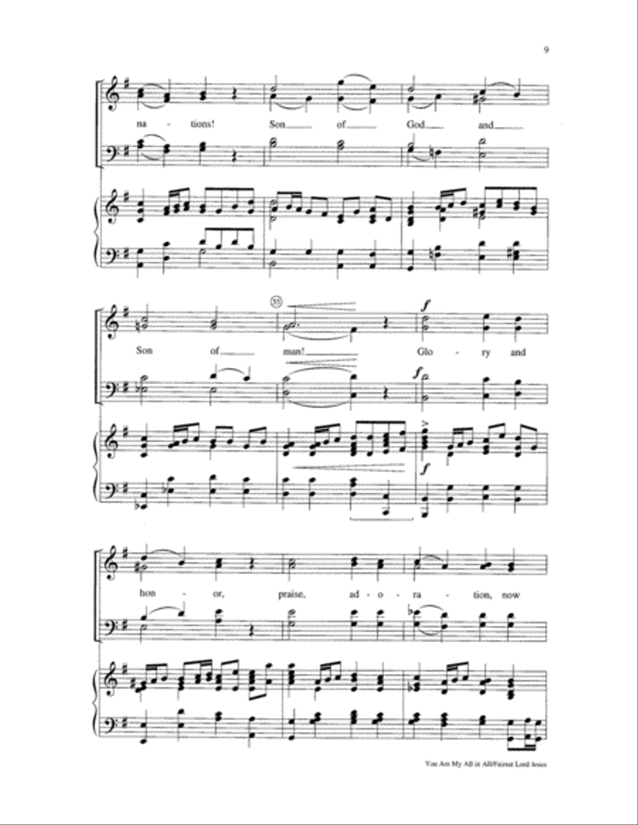 You Are My All in All/Fairest Lord Jesus 4-Part scores gallery preview page 9