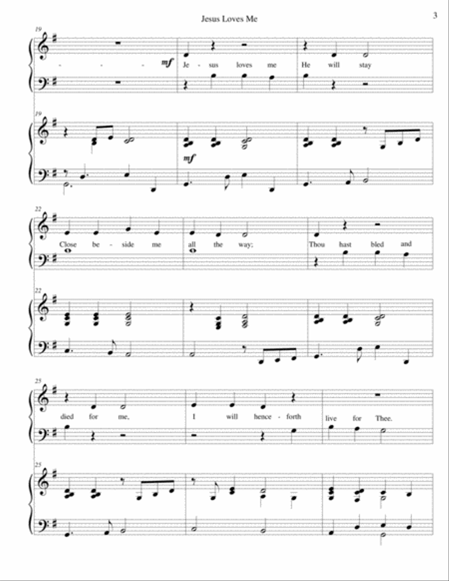Jesus Loves Me Jesus Loves Me Easy Piano scores gallery preview page 3