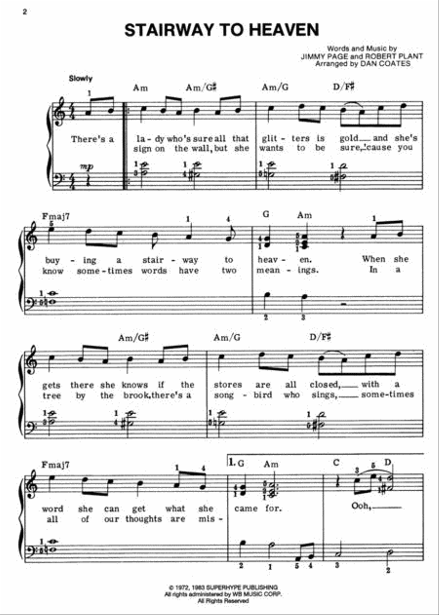 Stairway to Heaven (Easy Piano) Small Ensemble scores gallery preview page 2