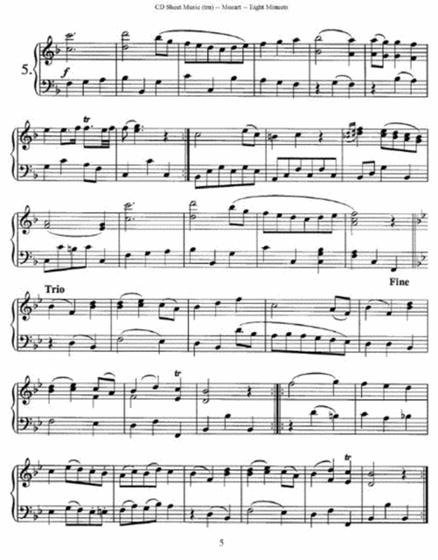 Mozart - Eight Minuets K. 315g