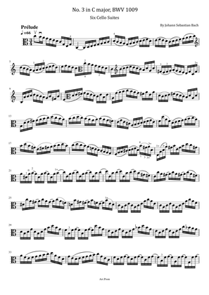 Bach - 6 Cello Suites - No.3 in C major, BWV 1009 - Complete Original With Fingered
