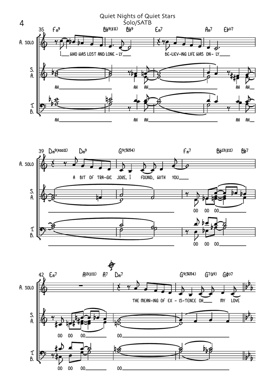 Quiet Nights Of Quiet Stars (corcovado) Divisi scores gallery preview page 4