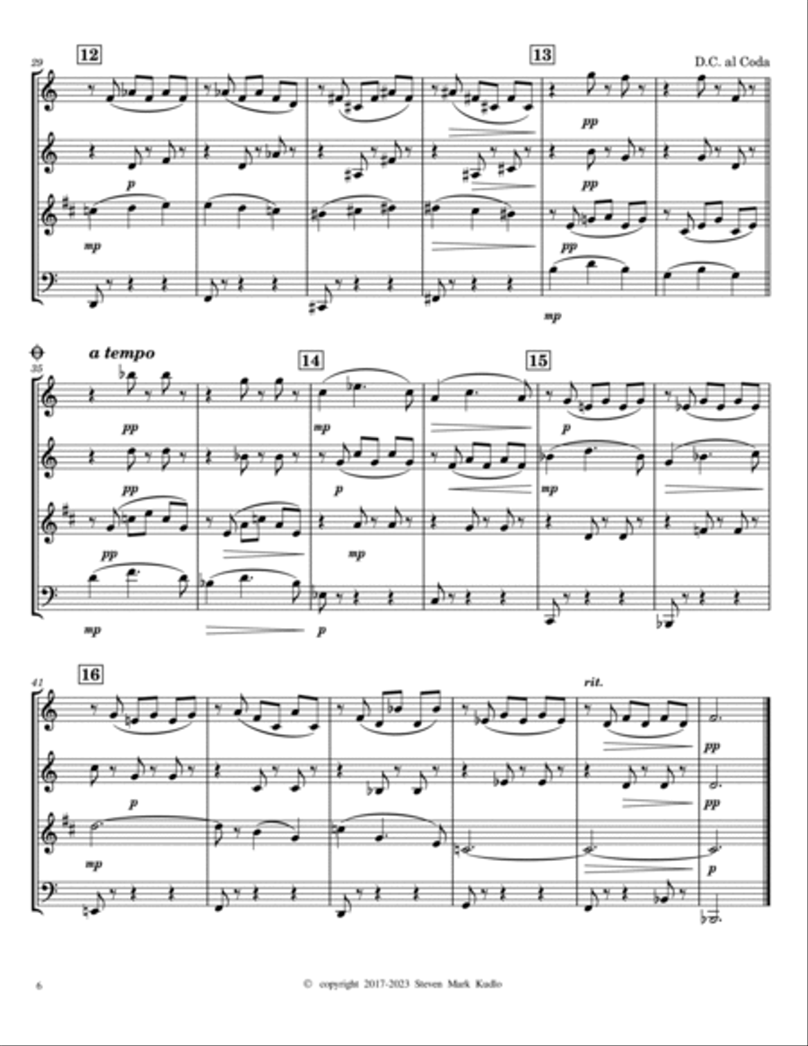 Woodwind Quartet in Contemporary Style No. 1 Woodwind Quartet scores gallery preview page 6