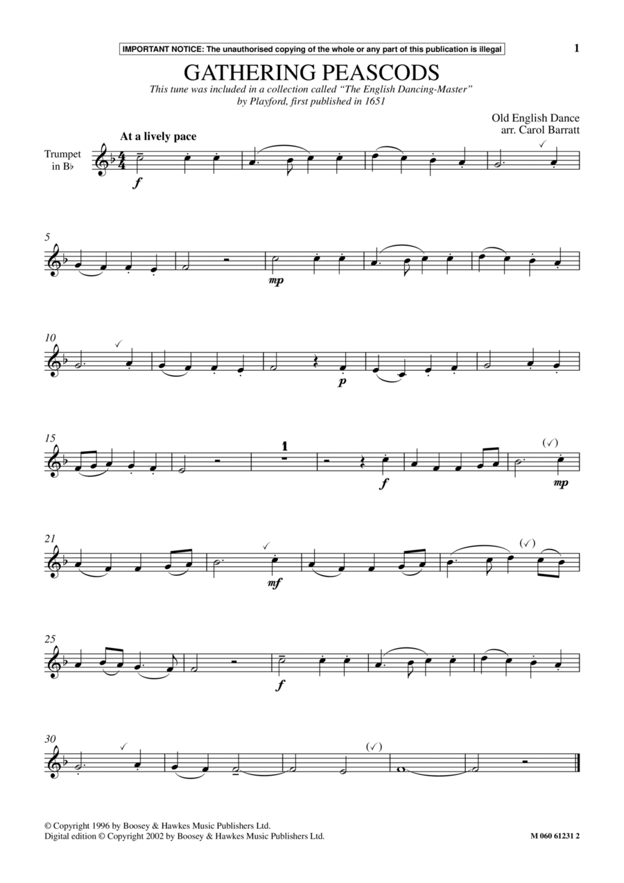 Gathering Peascods Gathering Peascods School and Community scores gallery preview page 1