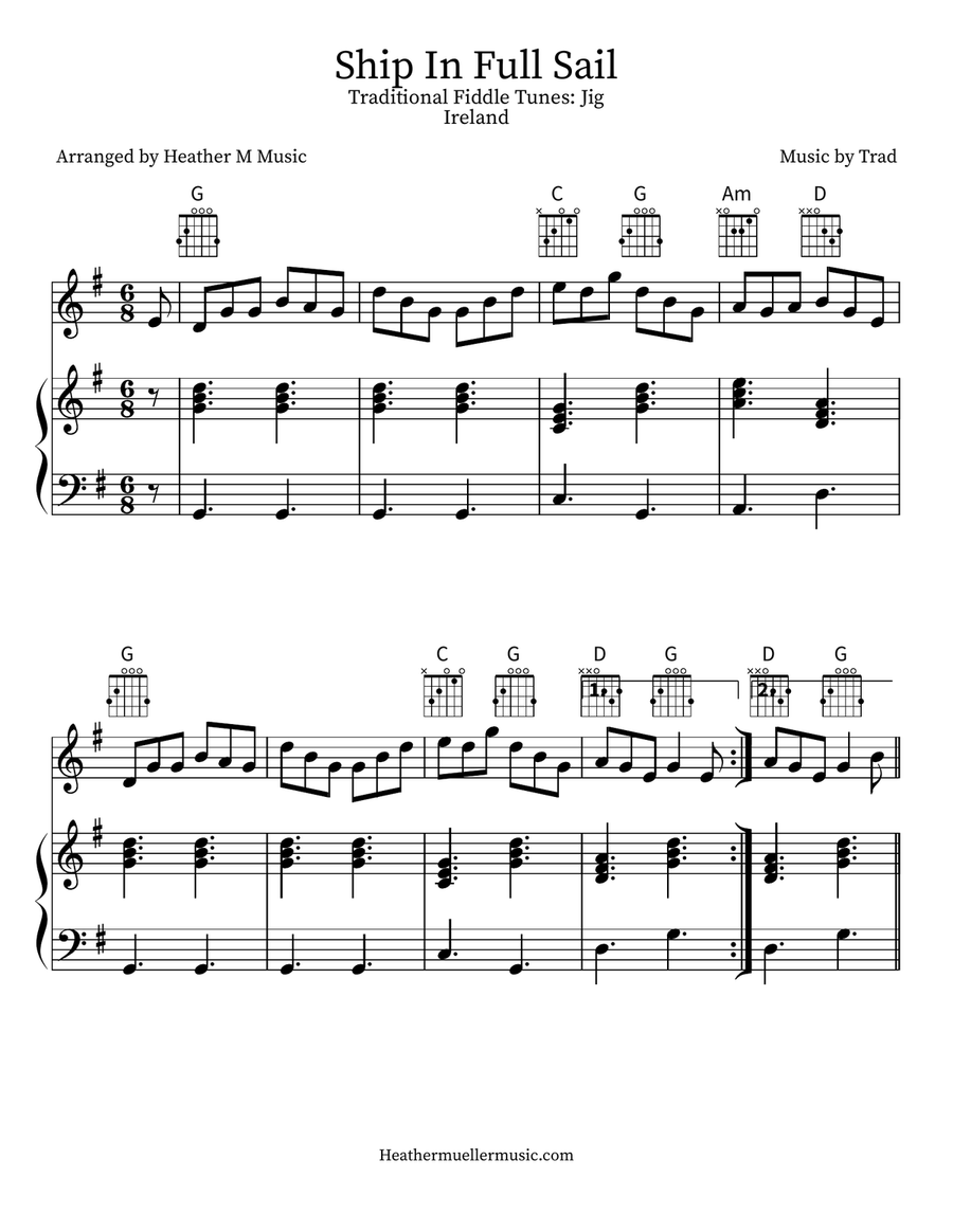 Ship In Full Sail Voice scores gallery preview page 1