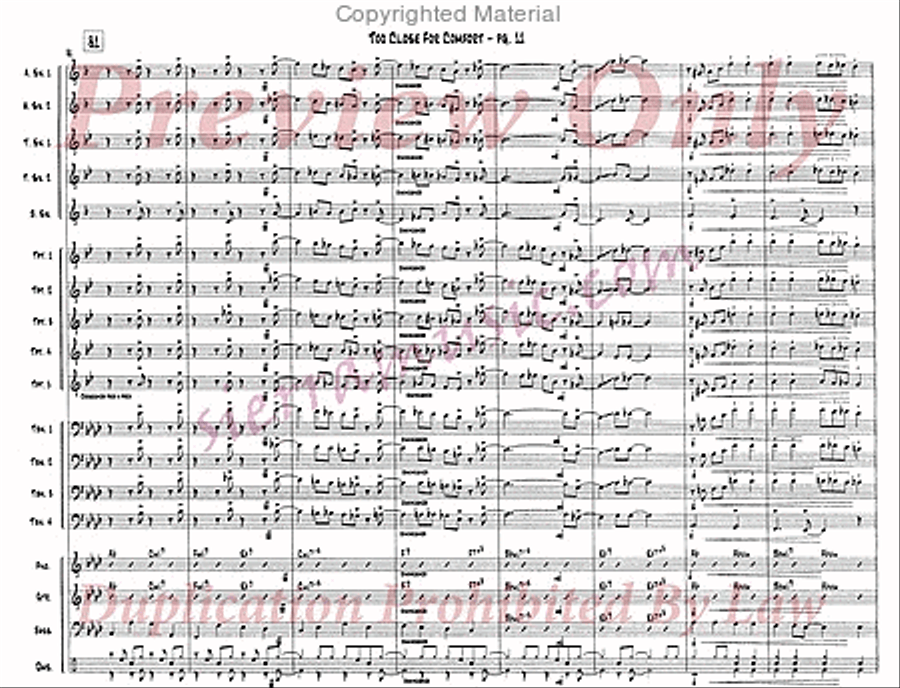 Too Close For Comfort Big Band scores gallery preview page 12