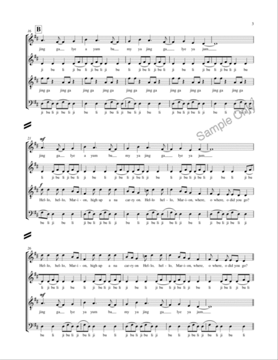 Jing Ga Lye Ya 4-Part scores gallery preview page 3