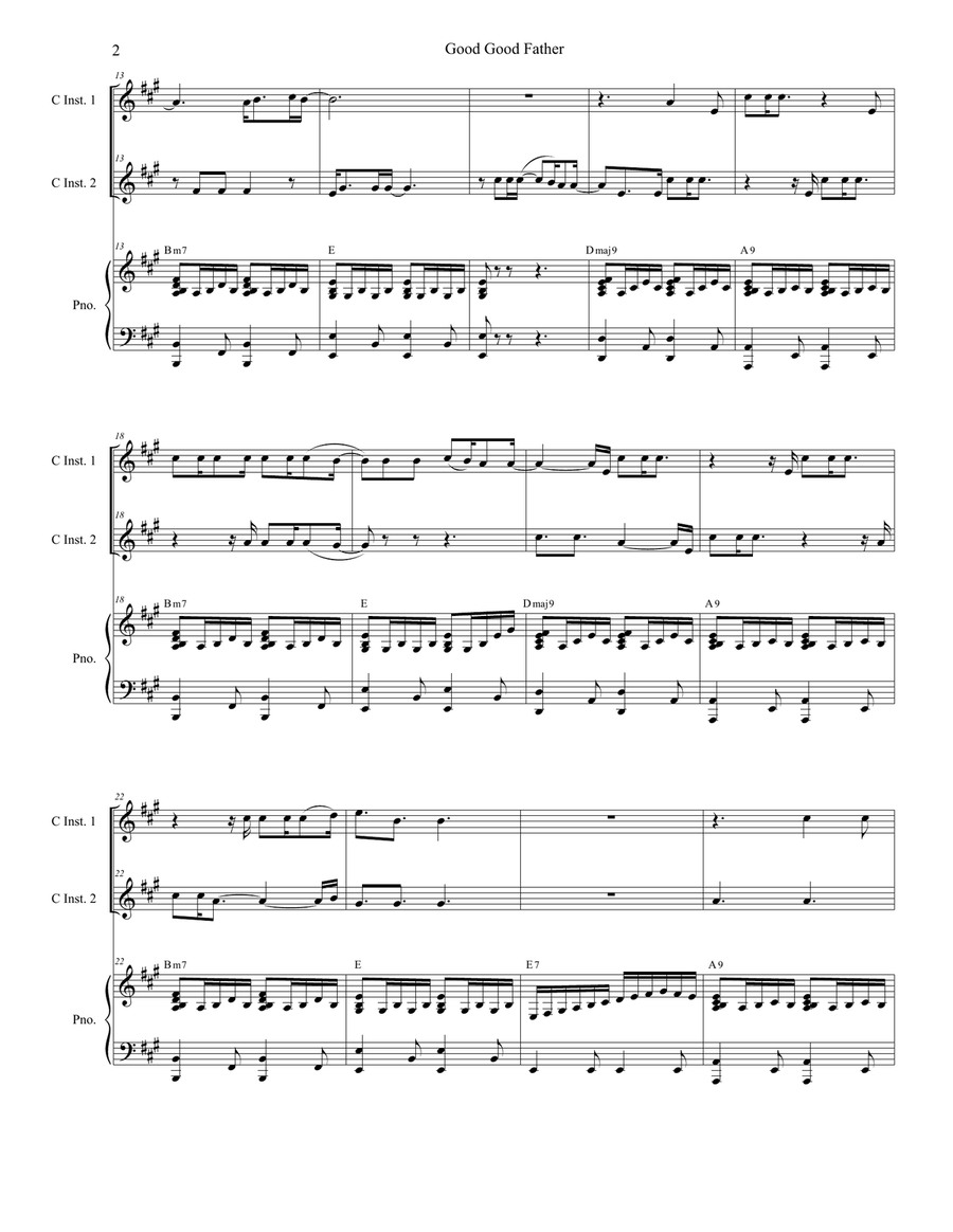 Good Good Father Piano scores gallery preview page 2